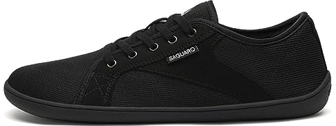 SAGUARO Chaussures Minimaliste Femme Homme Knit Chaussures de Trail Respirant Chaussures Décontracté Pieds Nus Antidérapant Barefoot Shoes pour Fitness Marche, Luck Ⅰ, Huile Noire, 41 EU