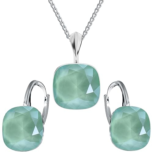 MŚ 1997 MENNICA ŚWIDNICKA Schmuckset Ohrringe Silber 925 mit Halskette Damen Set - Hochwertige Marken Kristalle - Ohrringe mit Kette Geschenk für Frau