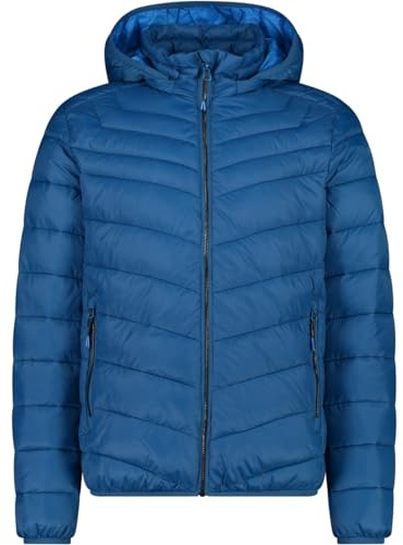 CMP M Jacket Snaps Hood Blau - Daunen Warme vielseitige Herren Isolationsjacke, Größe 58 - Farbe Petrol