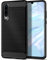 Qiinogow Case Compatible with Huawei P30, Slim Fit Phone Cover with Shock-Absorption, Carbon Fiber TPU Rubber Protective Case, Black