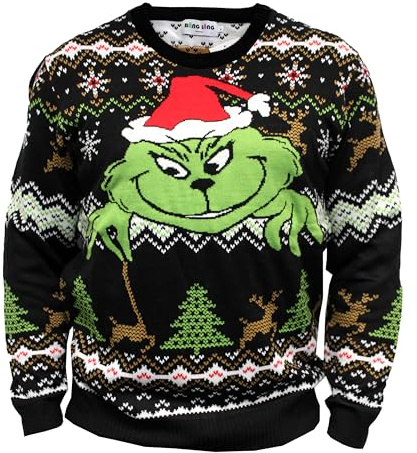 Bäng Läng Ugly Christmas Sweater Unisex Grinch XXL | Weihnachtspullover Damen & Herren | Lustiger Weihnachtspulli | Weihnachts-Pullis Designed in Bayern