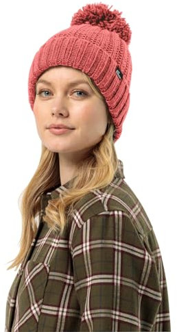 Jack Wolfskin Damen Highloft Knit W Beanie-Mütze, Red Coral, M EU