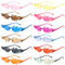 OUCONGK 12 Stück Party Brille, Flammen Sonnenbrille, Lustige Brillen, Flammen Partybrille Set, Randlose Bunte Brillen, Sonnenbrille Lustig Fasching, für Geburtstagsfeier, Abschlussballdekoration