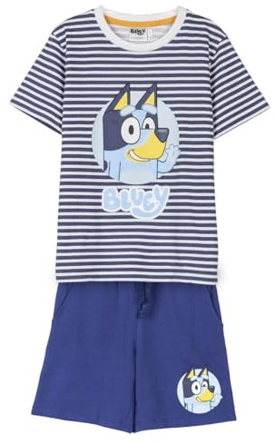 CERDÁ LIFE'S LITTLE MOMENTS T-Shirt und Shorts Bluey – Farbe Blau – Größe 2 Jahre – Set für Kinder – Hergestellt aus 100% Baumwolle 220 g/m² – Bluey-Druck – Originalprodukt entworfen in Spanien