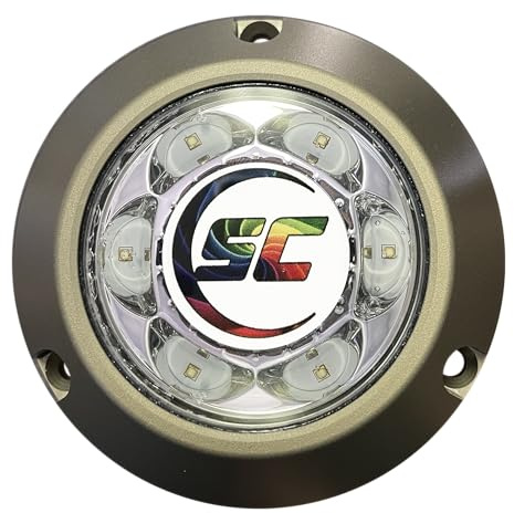 shadow-caster SC3 3 Aluminum LED Underwater Boat Light - Color Changing - 24 Watts - Tempered Glass Lens