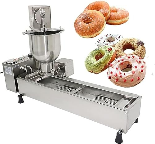 Máquina para Hacer donas automática Comercial de una hilera de 2000 W con moldes de 3 tamaños, freidora para Hacer donas con tolva de 7 l, Dona automática de Acero Inoxidable 304