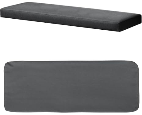 Kimgull Bankkissenbezug Mit 2 Spanngurten, Innenschaum ist Nicht enthalten, Ersatzbezug für Sitzkissen Mit reißverschluss und Waschbar, Tiefes warmes Grau, 110 X 45 X 8CM