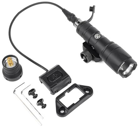 SBGJMY M300A torcia tattica, torcia a LED da 600 lumen con pad a pressione e interruttore a pulsante torcia per Mlok/Keymod / 20mm Picatinny Rail (Nero)
