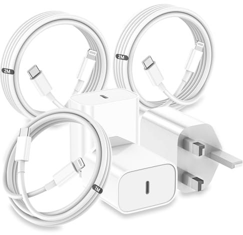 iPhone Charger[MFi Certified],3Pack 20W PD USB C Power Adapter with 3 Pack[1M+2M+2M]Fast USB C to Lightning Cable Compatible for iPhone 14/13/12/11 Pro/Pro Max/XS Max/XS/XR/X/SE/8 and More