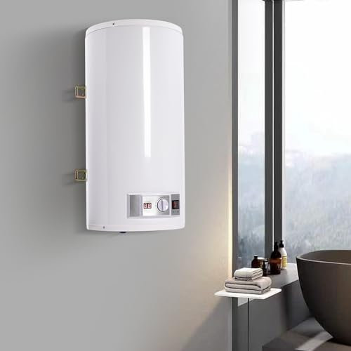 Scaldabagno elettrico orizzontale + doccetta, scaldabagno bagno IPX4, gamma di temperatura dell'acqua 77-167°F, protezione automatica contro il surriscaldamento (80L)