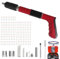 Nail Gun, Concrete Nailer, Nail Gun, Portable Nail Gun, with 100 Pieces Concrete Nails, Glasses, Plastic Box 5 Gears, Adjustable Double Silent for Cement Wall, Home (Red)