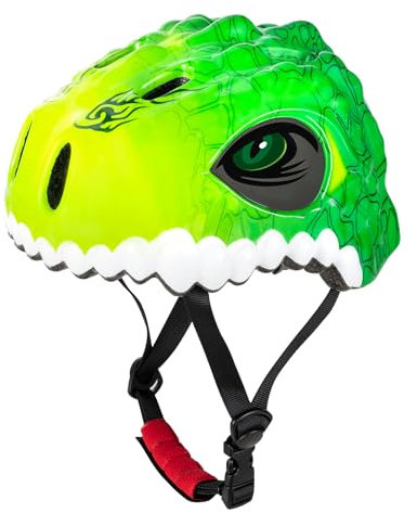 Favoto Casco da Bicicletta per Bambini Leggero - Casco Cartoon Regolabile Traspirante per Ragazzi e Ragazze Protezione di Sicurezza Skateboard Pattini Sport Outdoor S 50-54cm Verde