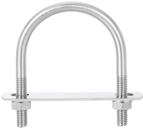 QUARKZMAN 4 Set U Schrauben M8 x 60mm ID x 87mm Länge Runde U Bügelschraube Edelstahl 304 Klammer Schellen U-Bolzen mit Gewinde Muttern Rahmenplatte Unterlegscheibe für Rohr Befestigung