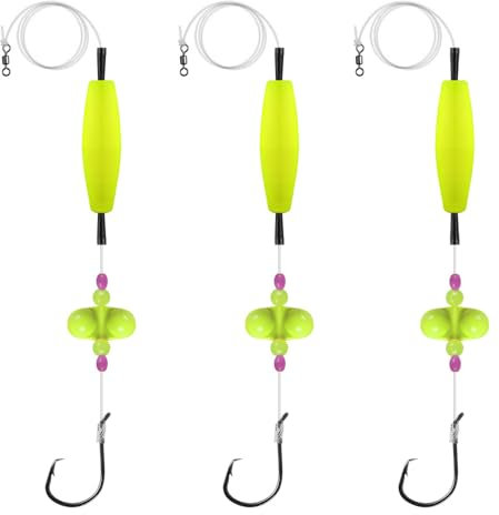 DONGKER Wels Angel Vorfach, AngelnSchwimmer, 6/0 8/0 Kreis Angelhaken, Wels-Float-Rig mit Doppel-Rassel fur Alle Welsarten