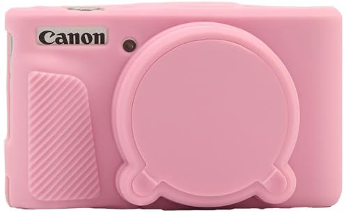 AEXUTDA Case for Canon PowerShot SX740 HS Camera Protective Cover Canon SX740 HS Camera Soft Silicone Bag with Detachable Lens Cover Lightweight Skin friendly,Pink