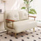 Ausziehbares Bett mit verstellbarer Rückenlehne, tragbares und platzsparendes Schlafsofa für Wohnzimmer, Wohnung, Büro, Tech-Leder/Samtstoff, Beige (190 x 100 x 33 cm)