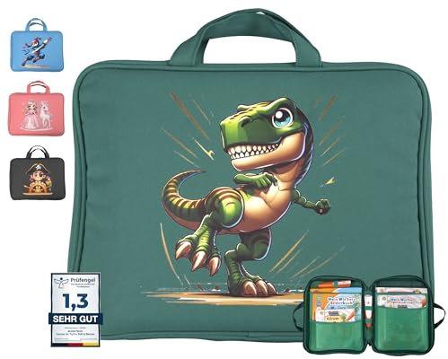 bunnyboo Tasche für TipToi - Platz für bis zu 8 Bücher - TipToi Starterset mit Einsatz für Tiptoi Stift, TipToi Kabel und Batteriefach - TipToi Tasche Stift (T-Rex Dante)