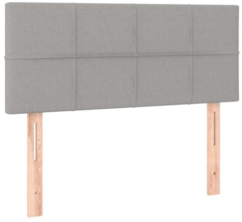 Myheimly Kopfteil Bettkopfteil mit Holzbeinen, Höhenverstellbar Polsterkopfteil für Bett, Betthaupt Bettzubehör Schlafzimmer Hellgrau 90x5x78/88 cm Stoff Niedrig