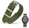 OLLREAR Moonswatch Swatch Armband Nylon Uhrenarmband 20 mm Nato Strap Lang Omega Swatch Moonwatch Uhr Ersatz Uhrenarmbänder für Herren Damen mit Silber Schnalle (20mm, Armeegrün)