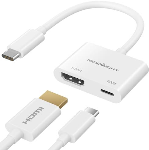 Newmight USB C to HDMI Adapter, 2 in 1 HDMI to USB C with 4K@60Hz HDMI 100W Power Delivery, Type C to HDMI Adapter Compatible with Dell, HP, MacBook Pro/Air, iPad Pro, iPhone 15/16 Series, etc