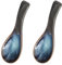 2 Pcs Ceramic Chinese Soup Spoons Blue Japanese Ramen Spoons Asian Wonton Spoons Cereal Noodles Spoons Appetizer Rice Spoons Dinner Spoons for Eating