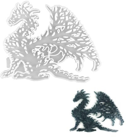 DONGKER Silikonform Drache/Phönix, 1 Stuck 3D Silikon Epoxidharz Formen, Kristall Gießform für Wandbehangtüren, Wohndekorschränke, Büro-Kunstdekoration