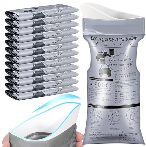 YADOBIG 12 Pièces Sac à Urine Jetable, 700ml Sacs Sac Urinoir de Voyage, Sacs d'Urine, Sac à Pipi Voiture pour Homme, Femme, Patient, Enfants, Voyage, Voiture, Camping, Long Voyage