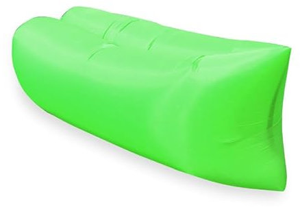 Mounteps Faule Outdoor aufblasbares Sofa Luft Bett Liege Sofa Sack Hangout Camping Strandtasche (Grün)
