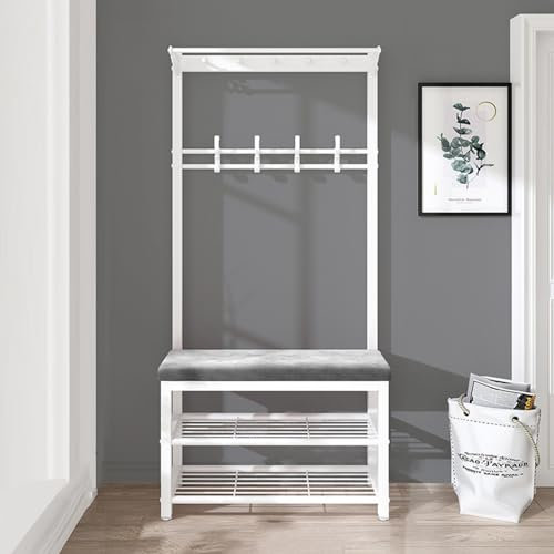 Industrielle Garderobe mit Schuhaufbewahrung - Freistehender Flurbaum mit Haken & Ablage für Eingangsbereich Flur - Stilvoller Einstieg für Schuhe und Mäntel