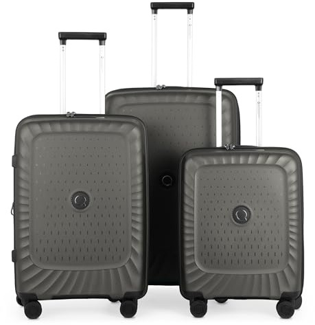 Hauptstadtkoffer Kotti - 3er Kofferset - Handgepäckskoffer 55 cm, mittelgroßer Koffer 65 cm + großer Reisekoffer 75 cm, Hartschale PP (Recycelt), TSA, Titan