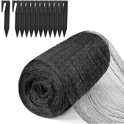 4x3m Meter Teichnetz Feinmaschig, Hochwertiges Polyethylen Vogelschutznetz mit 12 Bodenankern, Obstbaumnetz, Hühnernetz, Balkonnetz