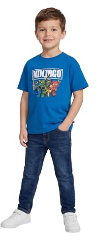 LEGO NINJAGO Jungen T-Shirt mit großem Ninja-Print | Cooles LEGO NINJAGO Kurzarm-Shirt für Jungen. Mit großem Ninja-Print und weicher Bio-Baumwolle an Rücken und Ärmeln.