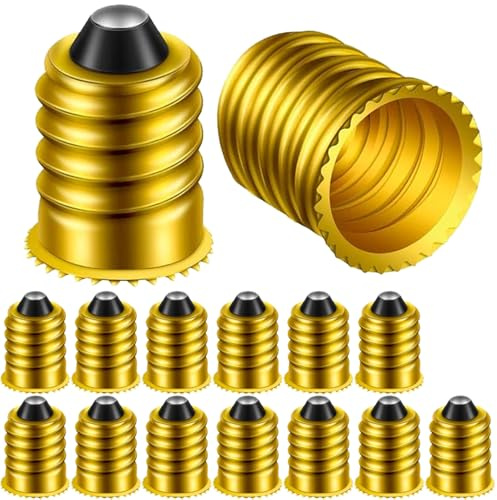 HAAMNING7 Adaptateur E14 vers E12, convertisseur de culot de lampe E14 vers E12, adaptateur de douille d'ampoule, culot européen vers culot standard américain (doré, lot de 15)