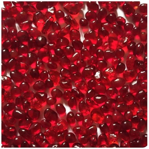 Glassteine Rot 6-9mm 2kg - Hochglanz Glasnuggets & Dekosteine | für Vase, Aquarium und Tischdeko - Edle Muggelsteine & Kieselsteine für stilvolle Dekoration