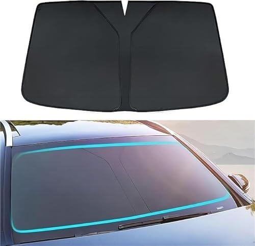 Sonnenblende Auto Auto-Windschutzscheiben-Sonnenschutz Für I30 2017–2023, UV-blockierender Sonnenschutz Für Die Frontscheibe, Weiß(Black)