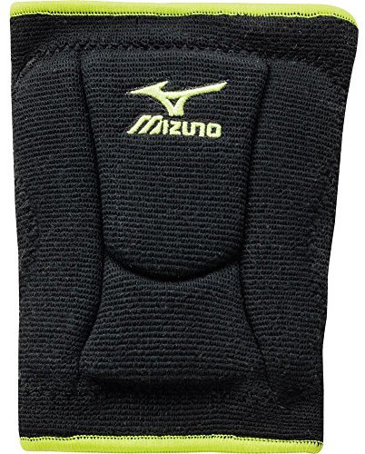 Mizuno Women's LR6 Highlighter Knee Pad, Black/Lemon, Medium