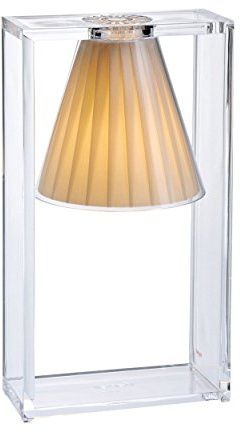 Kartell Light Air, Lampada da tavolo in Tecnopolimero termoplastico trasparente rivestito in tessuto, Beige, 32 x 7,4 x 17 cm, plastica