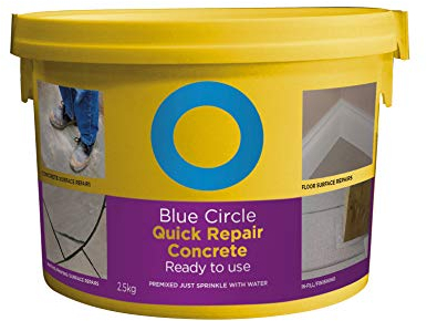 Blue Circle Quick Repair Concrete in 2.5kg re-sealable tub. Suitable for small floor and paving repairs