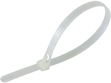 Gocableties 100 Pack of 250mm x 7.6mm Reusable Cable Ties, Heavy Duty White/Natural Releasable Cable Ties, 10 Premium Tie Wraps, Strong Nylon Zip Ties