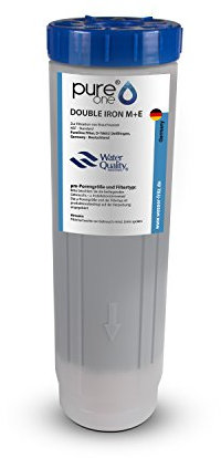 PureOne Double Iron, 2-fache Kombi Filter Kartusche Wasserfilter gegen Eisen und Mangan, 50% Ion Quarzsand, 50% Ion Mangansand