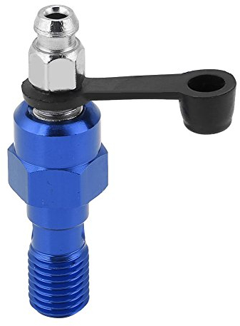 KIMISS M10x1,25mm Motorrad Hauptbremszylinder Bremssattel, Bremssattel Entlüftungsschraube Nippel Banjo Schraube + Staubkappe(Blau)