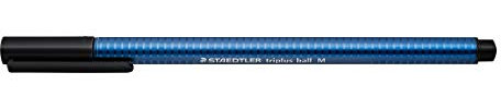 STAEDTLER 437 M-9 VE Kugelschreiber triplus ball (ergonomischer Dreikantschaft, Linienbreite M, Farbe schwarz, wischfest, Kartonetui mit 10 Kugelschreibern)
