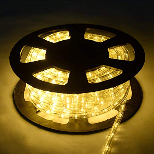 COSTWAY 30M Luz Manguera 1080 LED Luces de Navidad Luces Fijas Fiesta Jardín Hogar Decoración para Exterior Interior (blanco cálido)