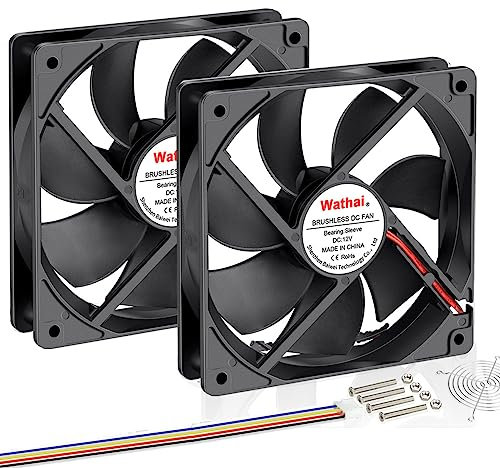 Wathai 120mm x 25mm 4Pin 12V Computer Case Fan DC Brushless Cooling Fan High Speed Replacement for Desktop PCs Case, AIO GPU Coolers
