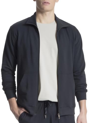 CALIDA Remix Basic Lounge Jacke Herren | durchgänginger Reißverschluss und seitliche Taschen
