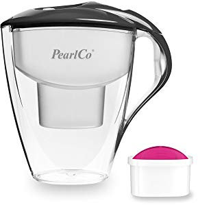 PearlCo Wasserfilter Astra (anthrazit) - mit 1 AquaMag unimax Magnesium Filterkartusche - passt zu Brita Maxtra