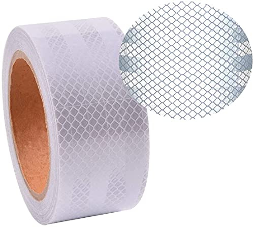 Reflektierendes klebeband, 10 M * 5 cm Wasserdicht Reflektierende Aufkleber, Selbstklebende Sicherheitsband für Auto Lkw Motorrad Boot Fahrrad anhänger Camper Balance Kinderwagen Helme auf Nacht, Weiß