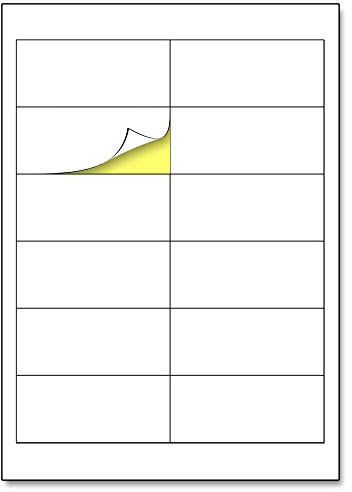97 x 42,3mm, 25 Blatt, A4 Aufkleber Etiketten Selbstklebend matt - 12 Stück pro Blatt