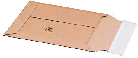 KK Verpackungen® Versandtasche aus Wellpappe für CD | 100 Stück, 145x190x25mm, Versandverpackung mit Selbstklebeverschluss & Aufreißfaden | Karton-Versandtasche für flachliegende Gegenstände