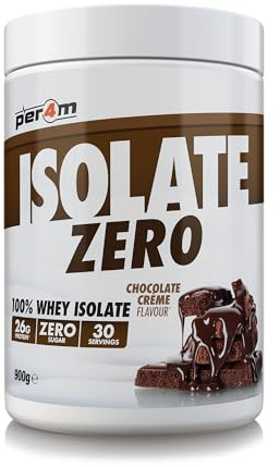 Per4m Isolate Zero, hochreines Proteinisolat, maximaler Proteingehalt bei minimalem Fett & Zucker, laktosereduziert & gut verträglich, für Kraft & Schnelligkeit täglich – Schokolade-Creme – 900g